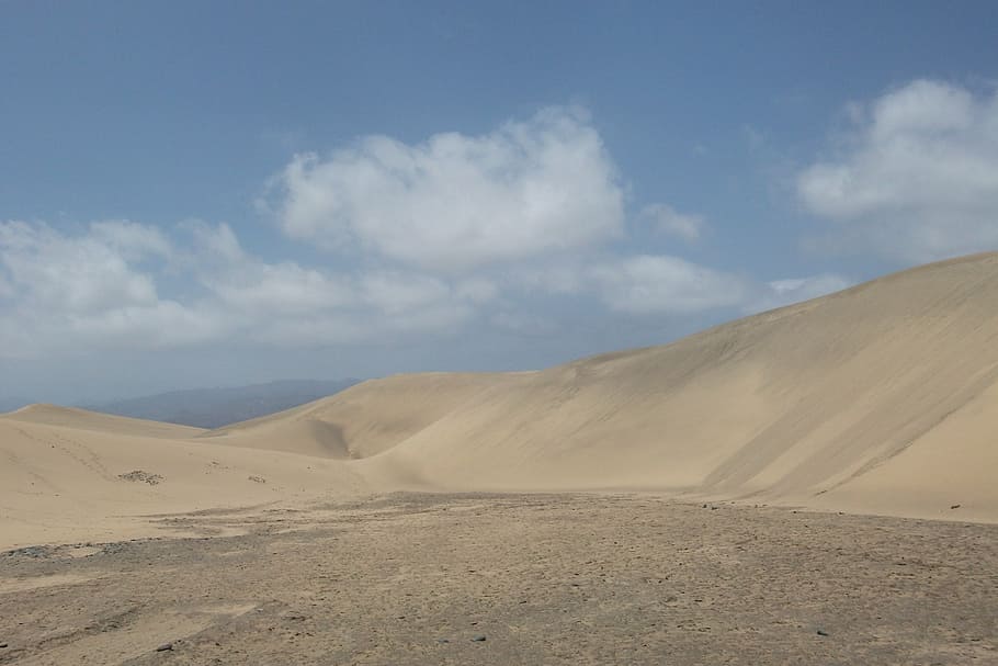 desert, sky, landscape, sand, dry, nature, dune, hot, sunbeam HD wallpaper