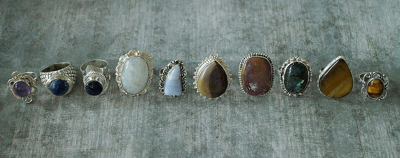 assorted ring lot, gemstone, rings, jewelry, bunch, semiprecious HD wallpaper