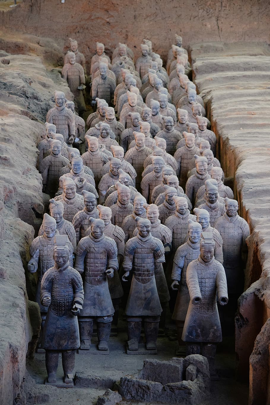 Terracotta Army statue, Terracotta Army, China, rock, warrier