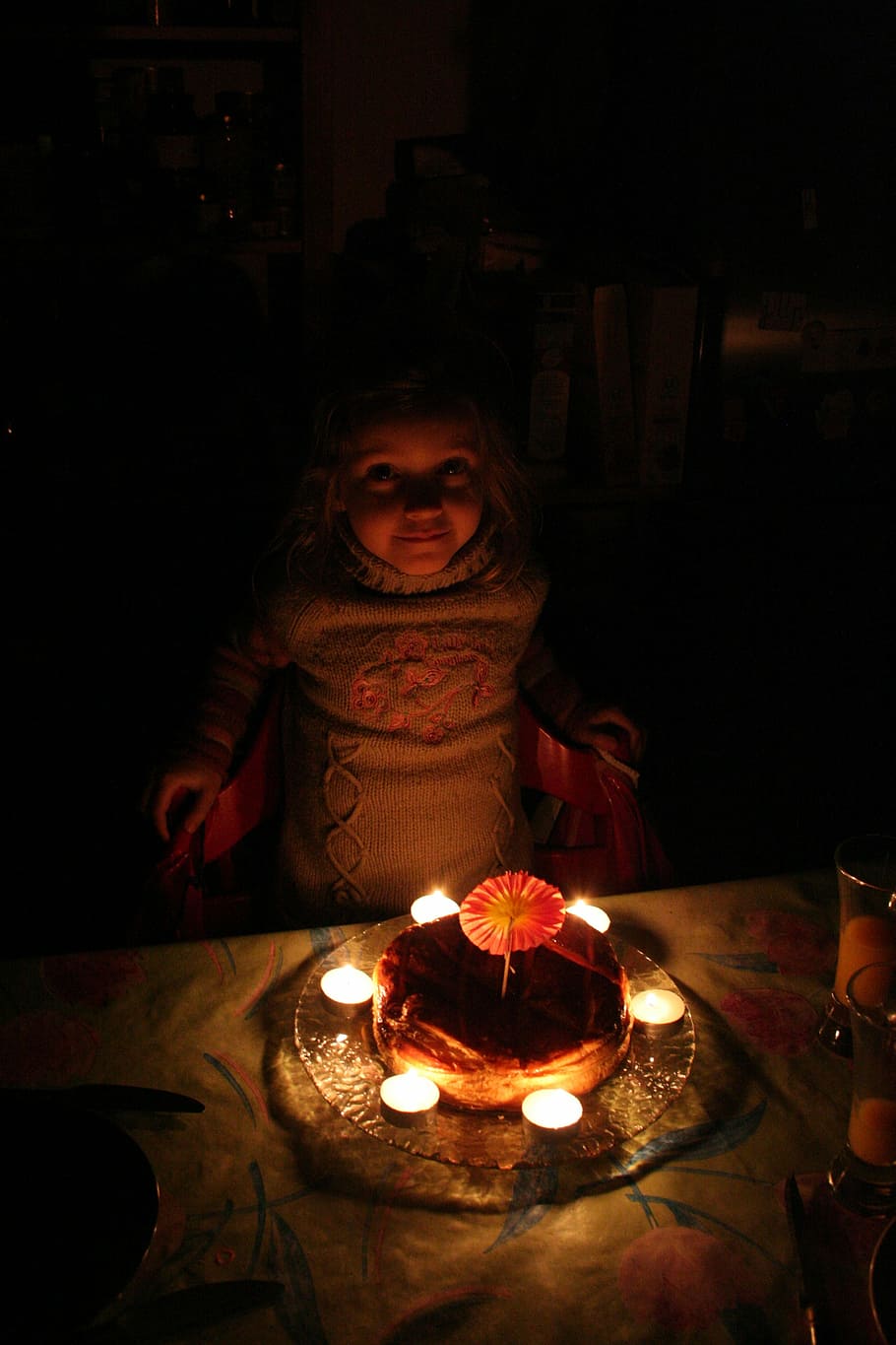 candle, flame, birthday, celebration, burning, looking at camera HD wallpaper