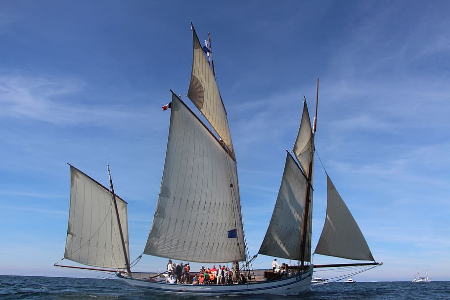 boat, sailing, sea, sky, sailboat, nautical vessel, cloud - sky HD wallpaper