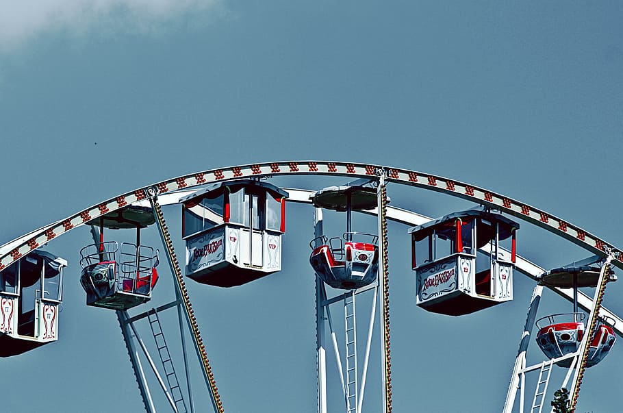 ferris wheel, fair, rides, kamble, construction, amusement park HD wallpaper