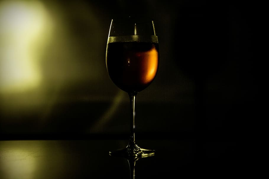 Glass of wine, dark, drink, minimalistic, silhouette, simplistic, HD wallpaper