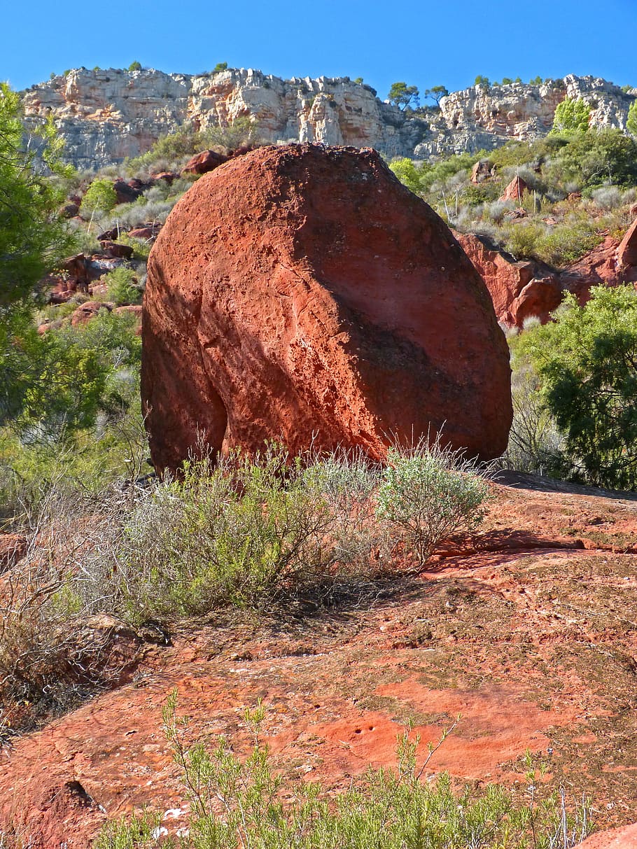 Rock, Sandstone, Mountain, Erosion, red sandstone, priorat HD wallpaper