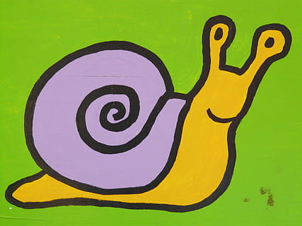 purple and brown snail color sketch, cartoon character, drawing HD wallpaper