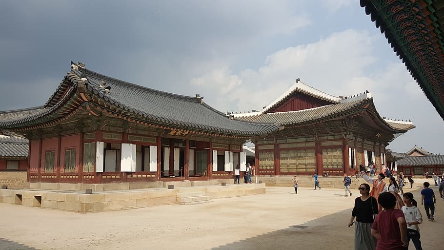 gyeongbokgung palace image, gyeongbokgung palace grounds, gyeongbokgung palace yard, HD wallpaper