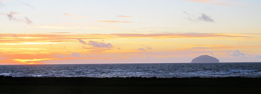 sunset, water, nature, dawn, panoramic, sea, travel, scotland HD wallpaper