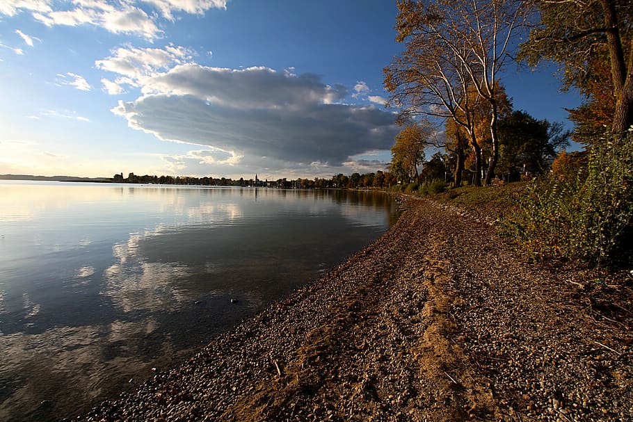 Lake, Chiemsee, Bavaria, Colorful, Sun, bavarian sea, nature HD wallpaper