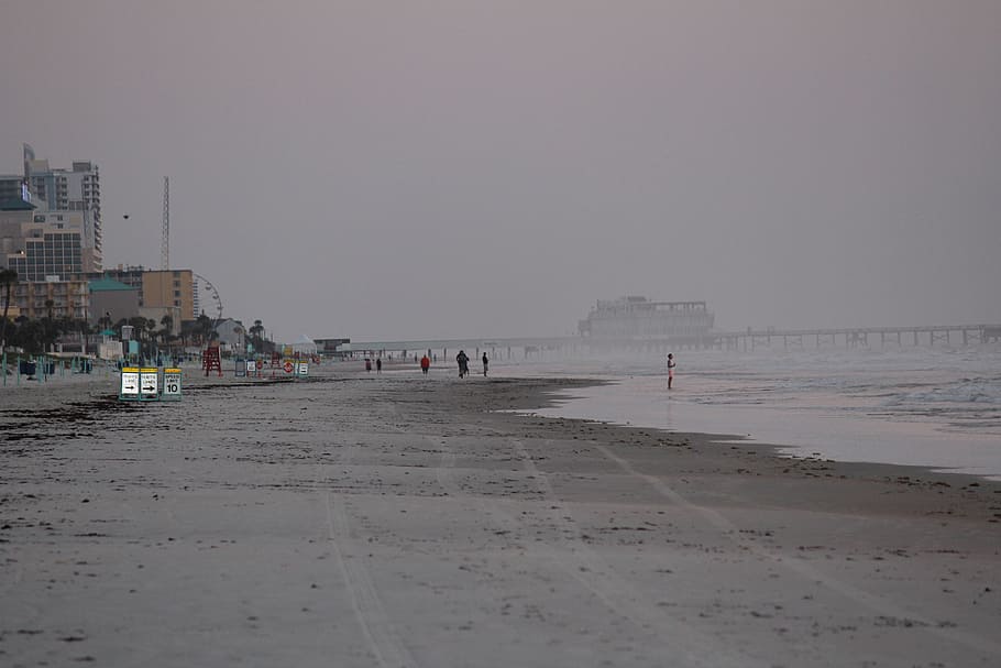 Daytona, Shore, Ocean, Sea, Sea, Beach, seascape, sky, water HD wallpaper