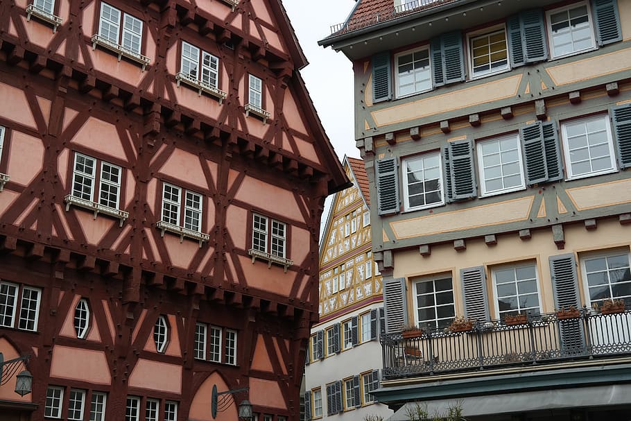 Esslingen, Old Town, fachwerkhäuser, truss, architecture, timber framed building HD wallpaper