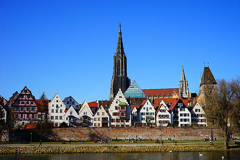 ulm, view, outlook, city wall, downtown, center, city view HD wallpaper