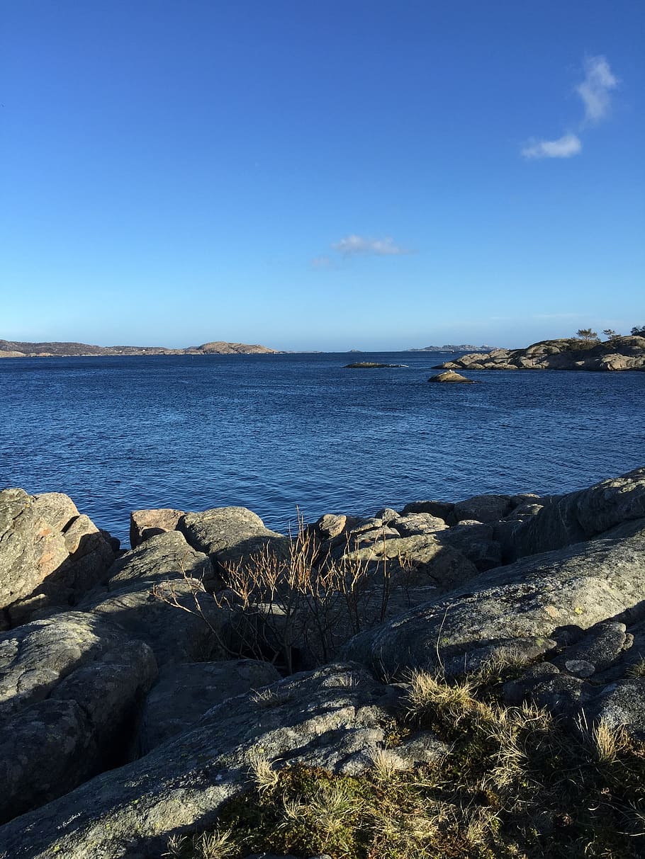 coastline, norway, sea, landscape, nature, sky, water, rock HD wallpaper