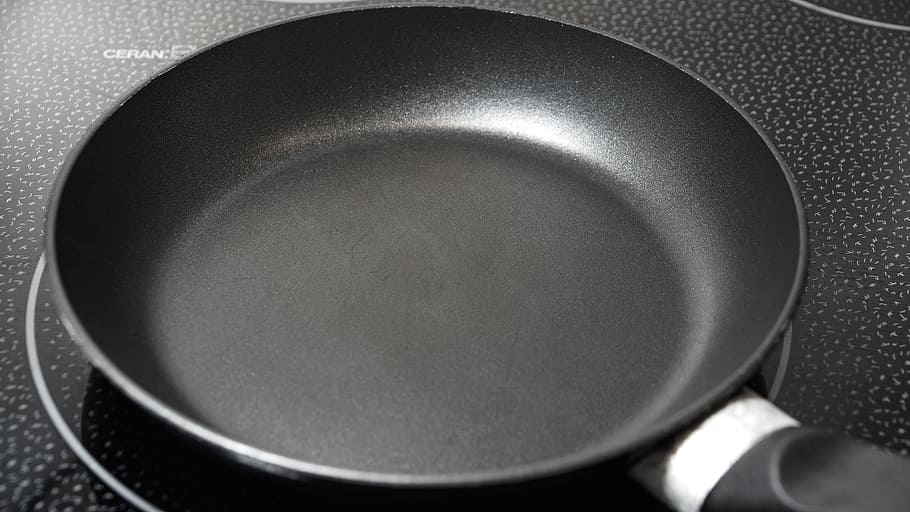 round frying pan, kitchenware, teflon, utensil, empty, cooking