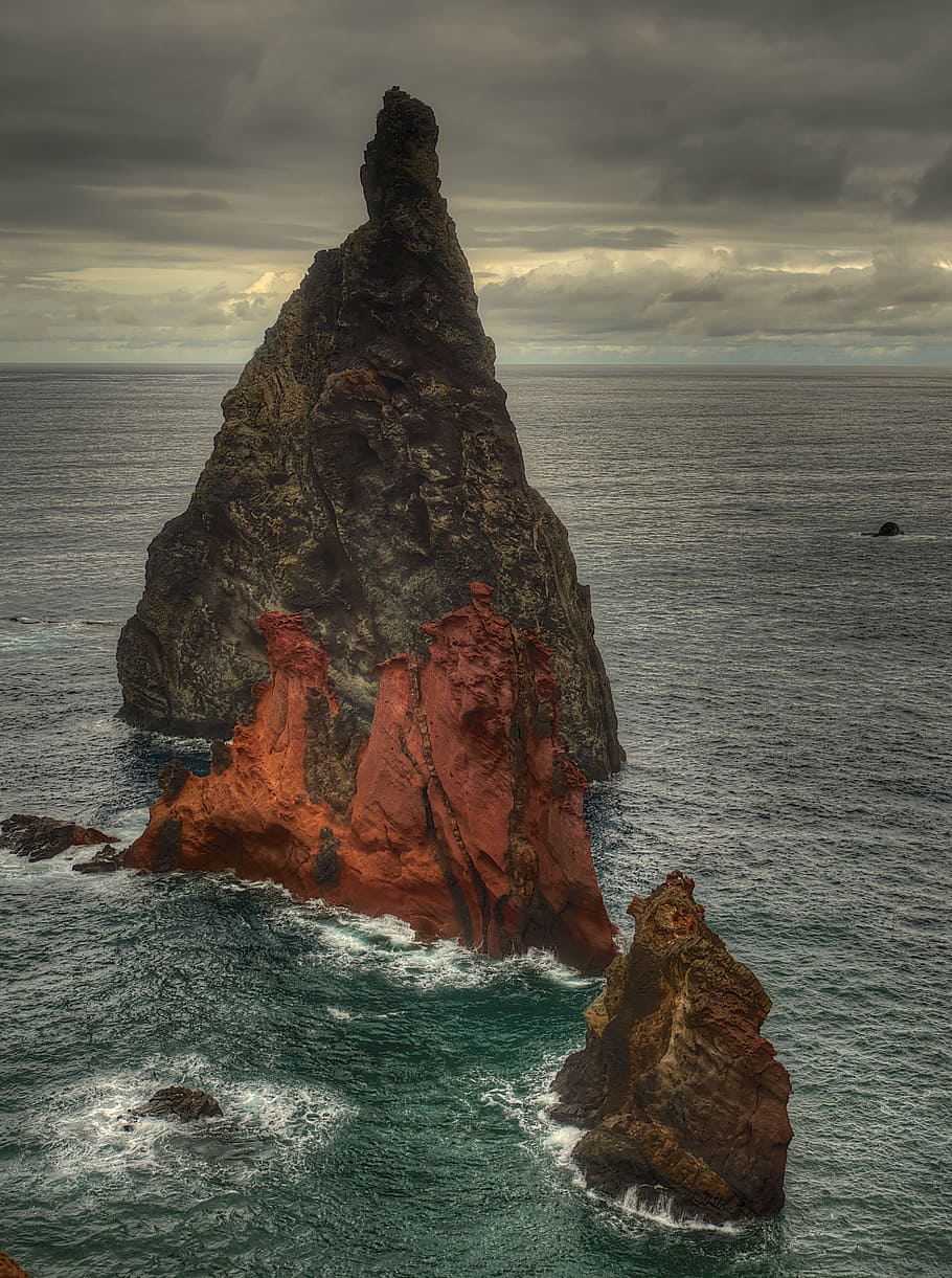 ponta de são lourênço, madeira, sea, rock, coast, ocean, HD wallpaper