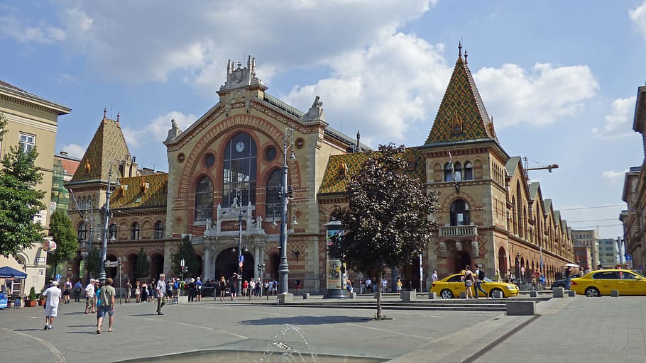 budapest, great market hall, building, architecture, hungary, HD wallpaper