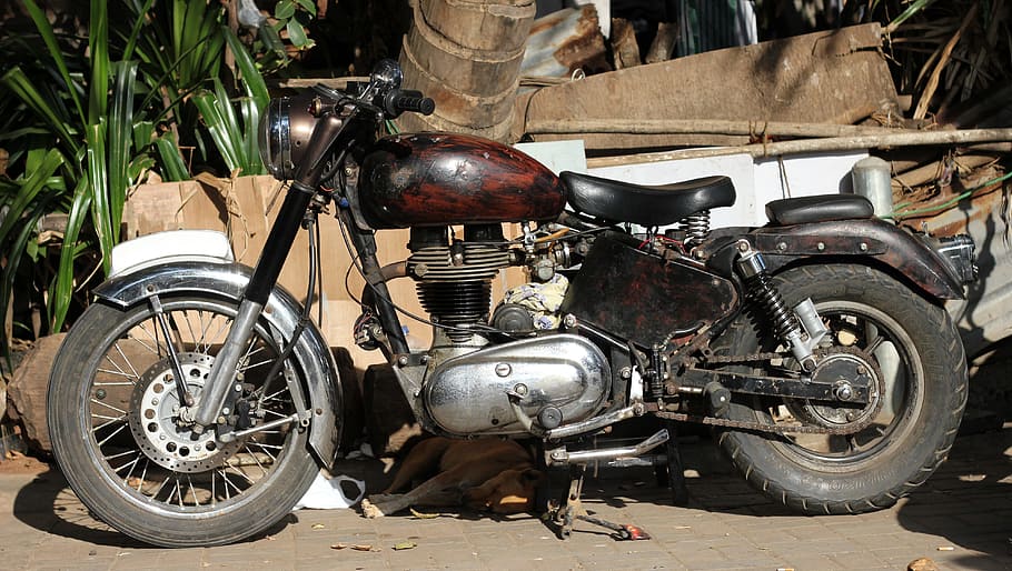 brown and black bobber motorcycle, tire, vehicle, bike, wheel, HD wallpaper