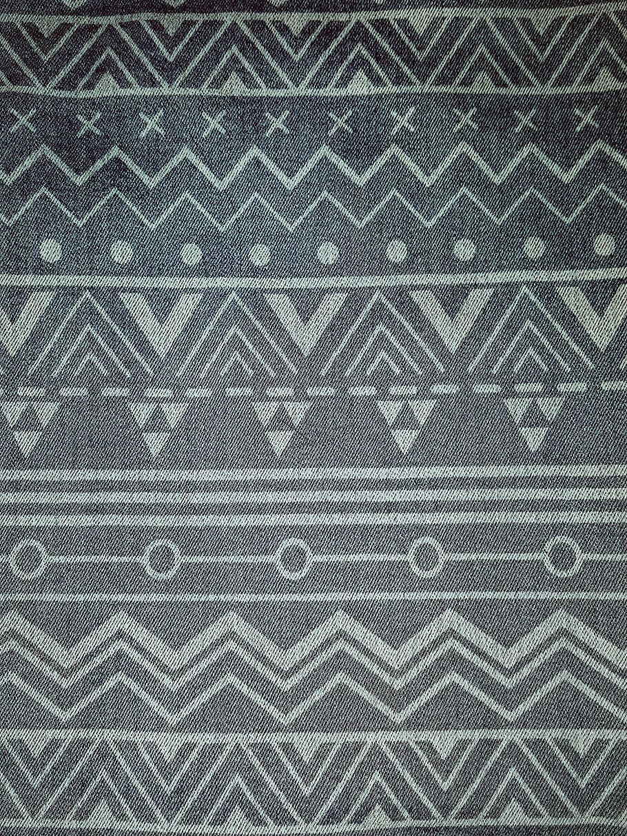 black and grey textile, denim, pattern, tribal, garment, fabric HD wallpaper