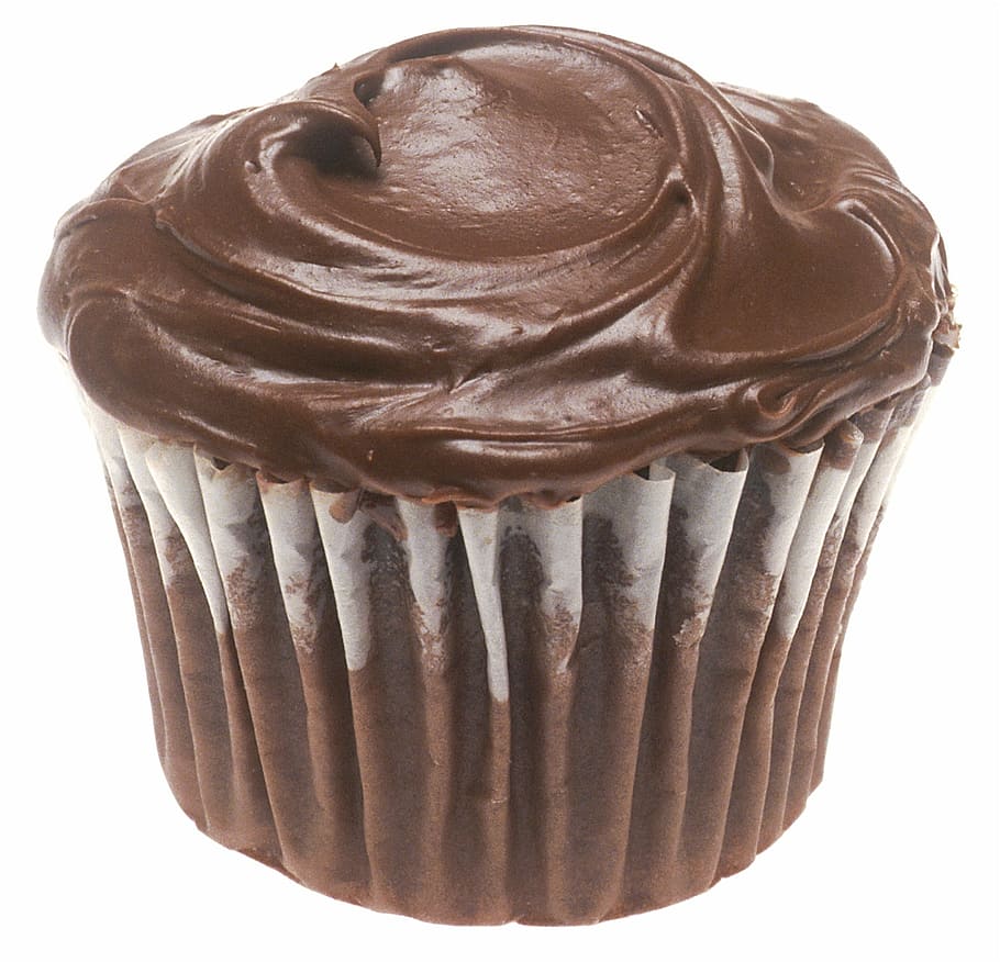 chocolate cupcake, icing, food, dessert, treat, carbs, calories HD wallpaper