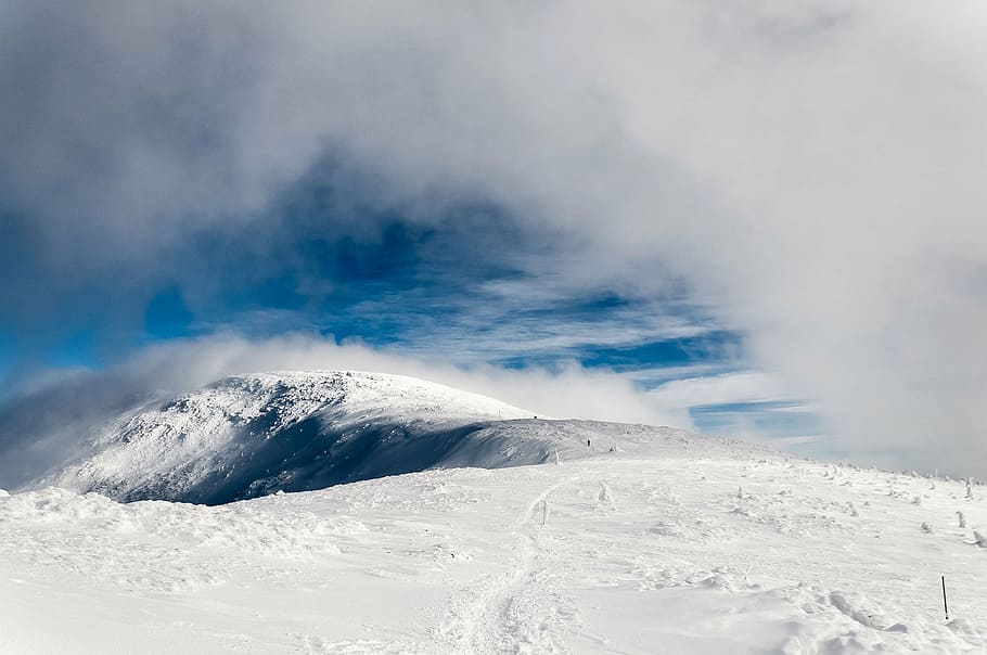 mountains, clouds, sky, hiking trail, landscape, poland, nature HD wallpaper