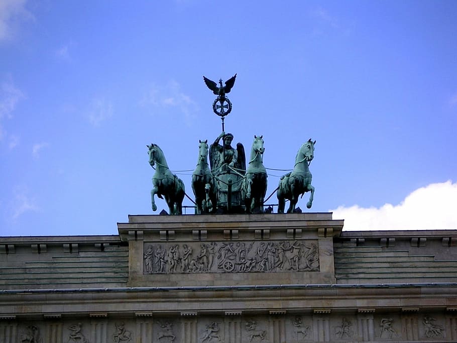 quadriga, berlin, statue, famous Place, brandenburg Gate, architecture, HD wallpaper
