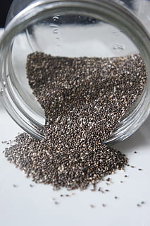 food, dry, glass, blur, batch, chia, close-up, condiment, cooking HD wallpaper