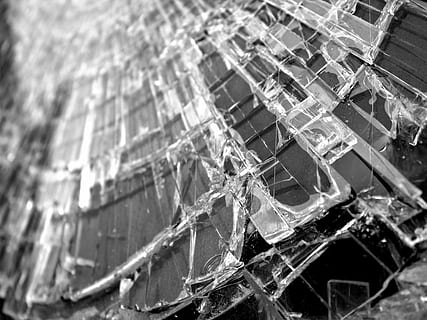 grayscale close up photography of crushed glass, window, cracks HD wallpaper