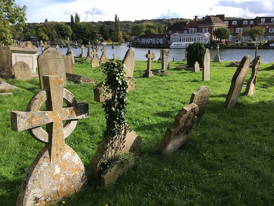 Graveyard, Burial, Cross, cemetery, churchyard, funeral, tombstone