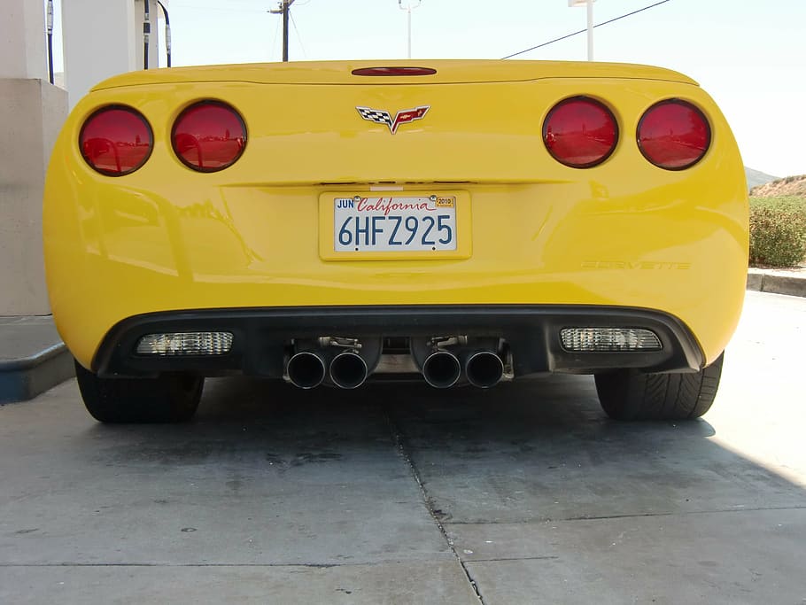 corvette, auto, speed, corvette yellow, sports car, road, automotive HD wallpaper