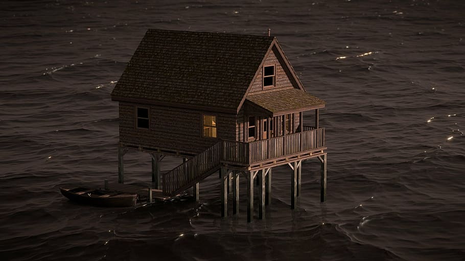 home, water, lake, evening, boot, sea, architecture, built structure HD wallpaper