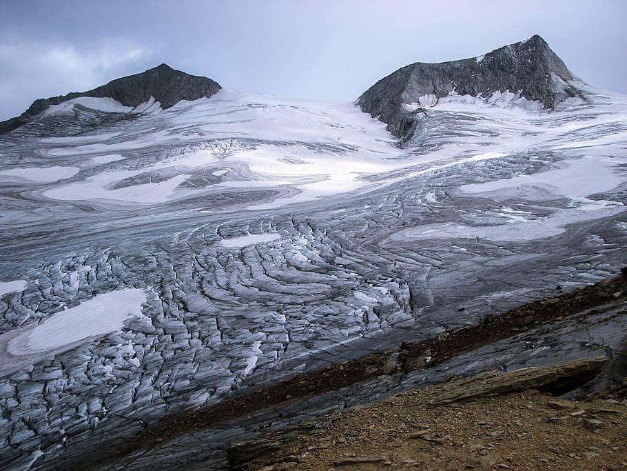 Glacier, Crevasses, Alpine, rainerhorn, black wall, großvenediger HD wallpaper
