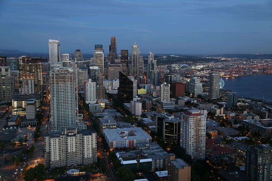 seattle, skyline, washington, city, urban, cityscape, america HD wallpaper