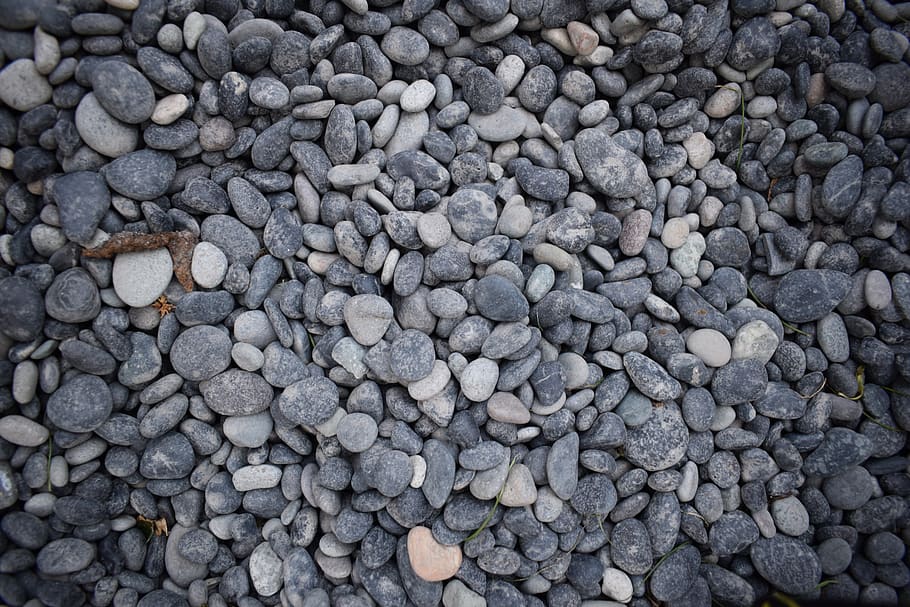 stones, pebbles, beach, natural, background, material, rock HD wallpaper