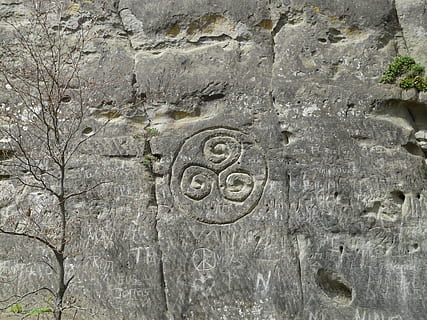 untitled, Stone, Rock, Relief, steinzeichnung, characters, ornament HD wallpaper