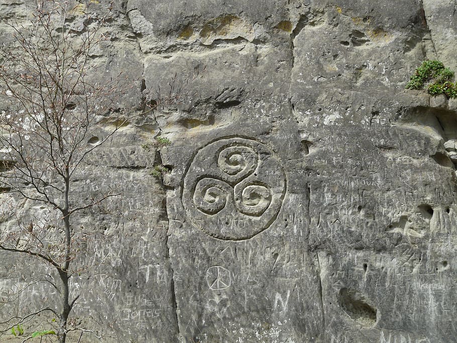 untitled, Stone, Rock, Relief, steinzeichnung, characters, ornament