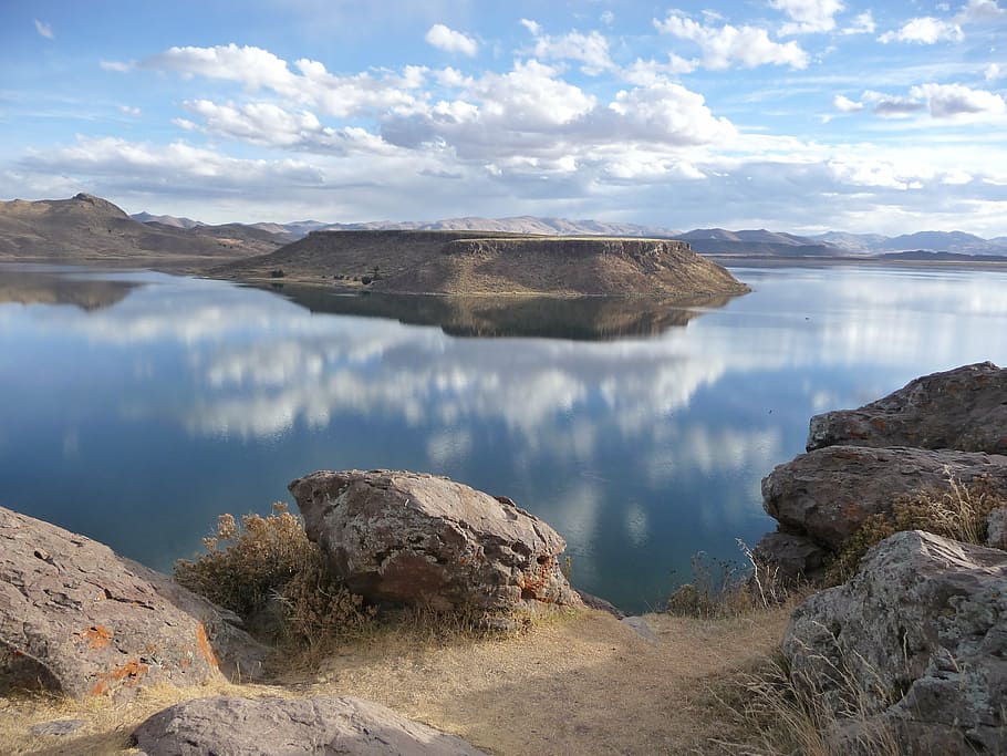 lake, landscape, cloud, nature, mountain, scenics, water, outdoors HD wallpaper