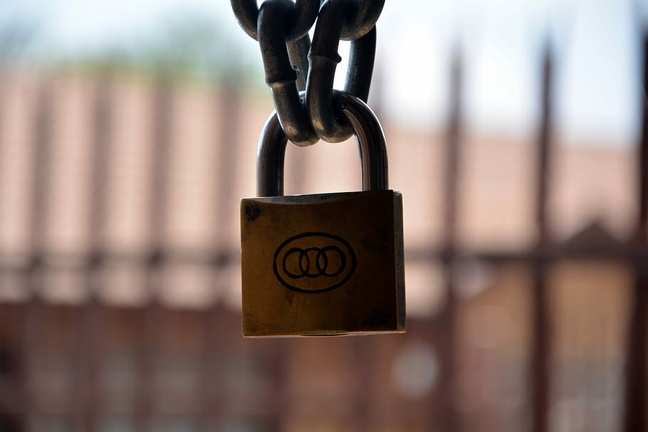 Chain, Lock, Save, Security, chain and lock, close-up, hanging HD wallpaper