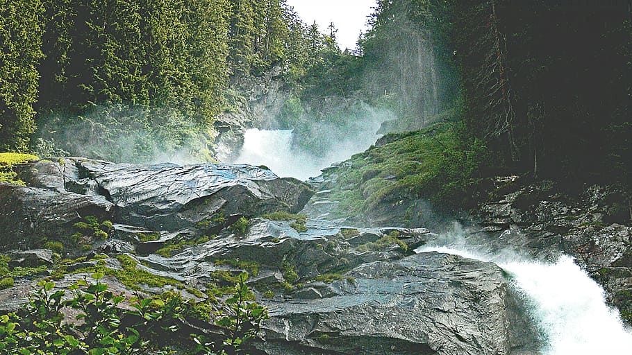Krimml Waterfalls, Salzach, salzburger land, austria, torrent, HD wallpaper