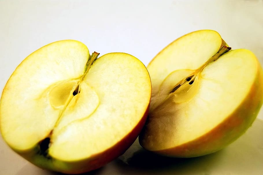 Apple, Fruit, Sliced, halved, half, fruits, ripe, vitamin, dessert HD wallpaper