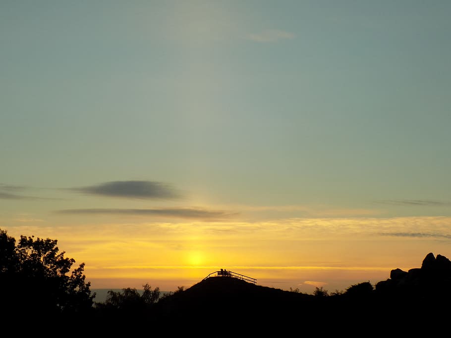 sunset, sky, silhouettes, botanical garden, scenics - nature HD wallpaper