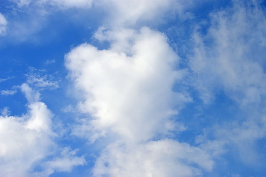 clouds, sky with clouds, white clouds, blue, blue sky, cloud - sky HD wallpaper
