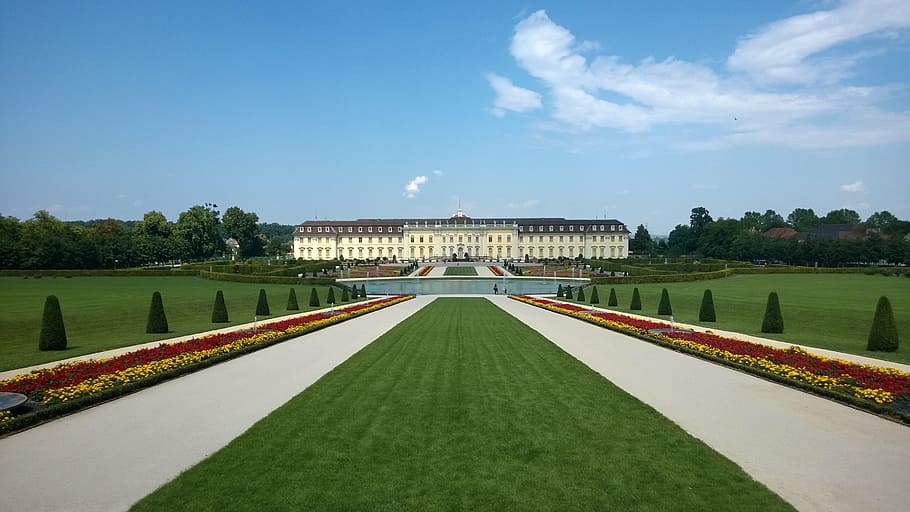 castle, ludwigsburg germany, park, architecture, building exterior, HD wallpaper