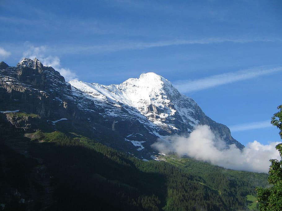 Grindelwald, Eiger, Sun, Nature, switzerland, mountain, mountain range, HD wallpaper