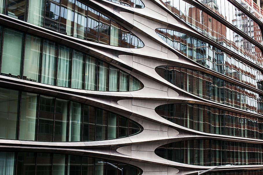 gray concrete building at daytime, architecture, window, glass HD wallpaper