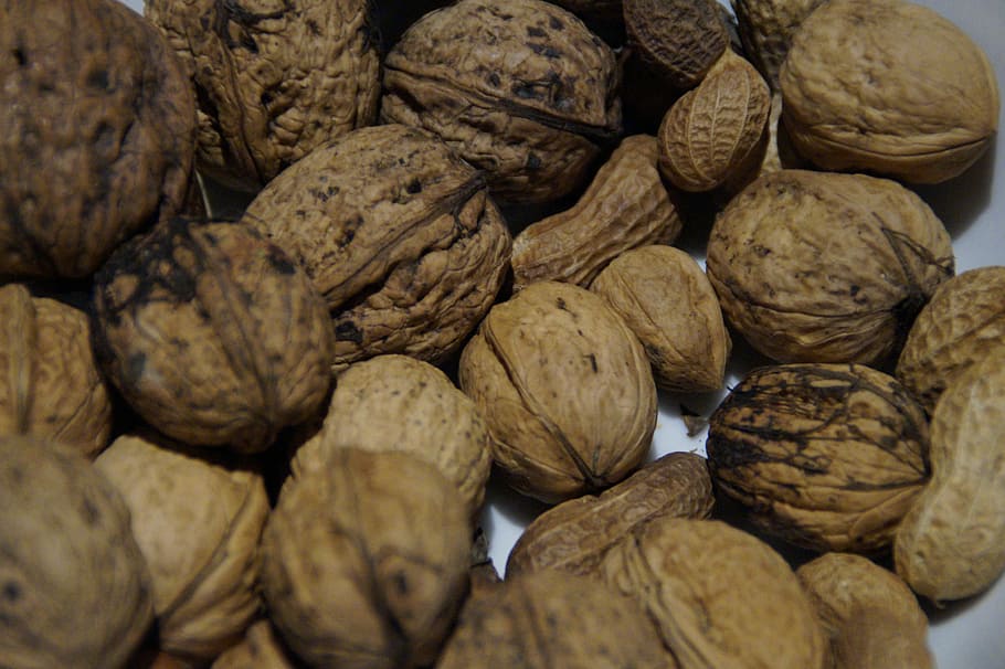 walnuts, nut mix, peanuts, food, food and drink, large group of objects HD wallpaper