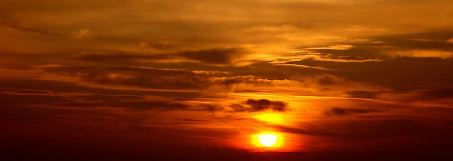 west, the sun, sunset, sky, clouds, light, nature, landscape HD wallpaper
