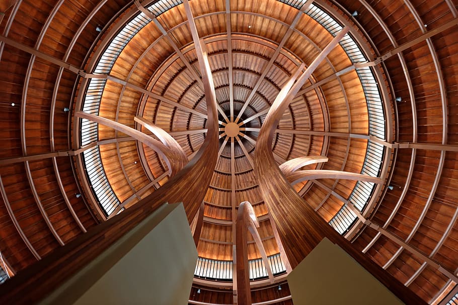 Roof, Look Up, View, architecture, indoors, built structure HD wallpaper