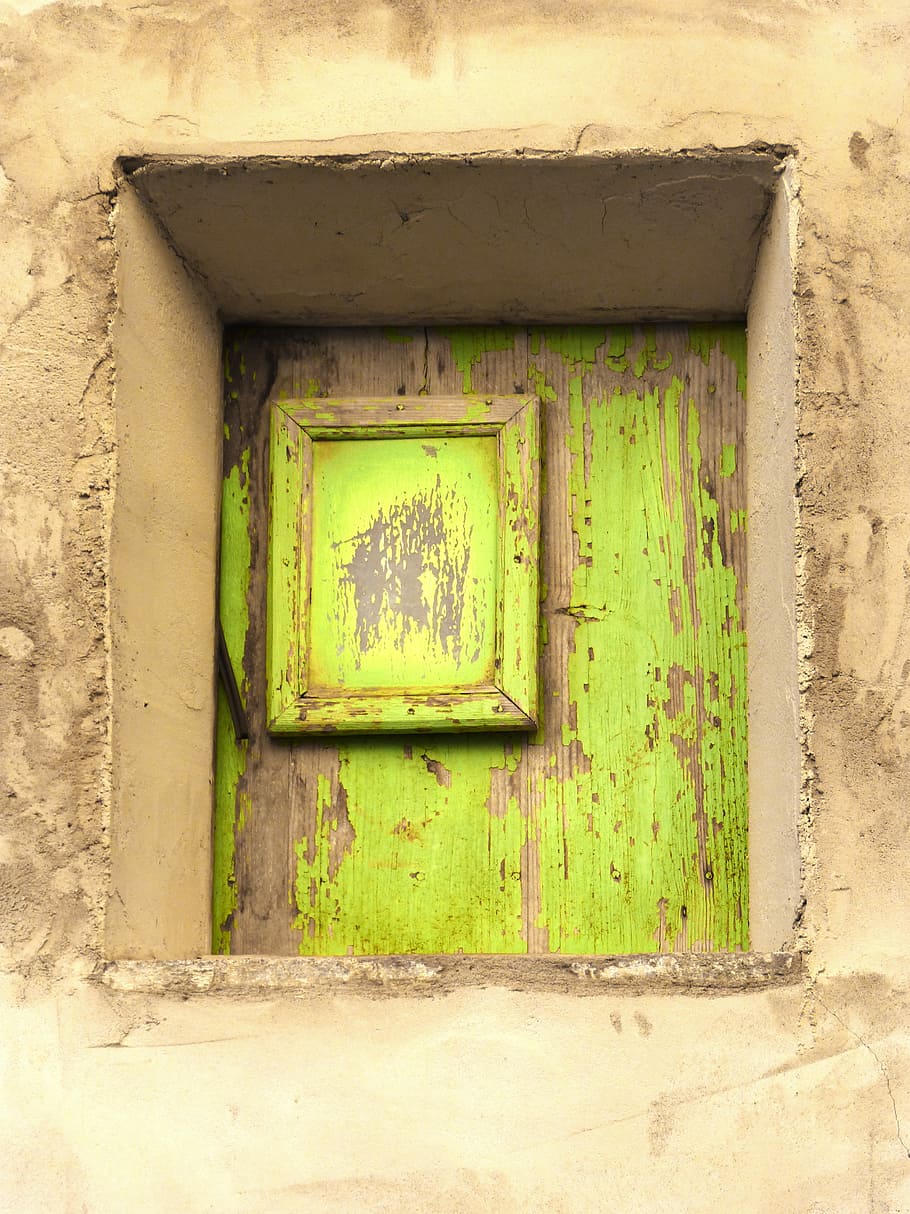 Window, Old, Wood, abandoned, green color, architecture, built structure HD wallpaper