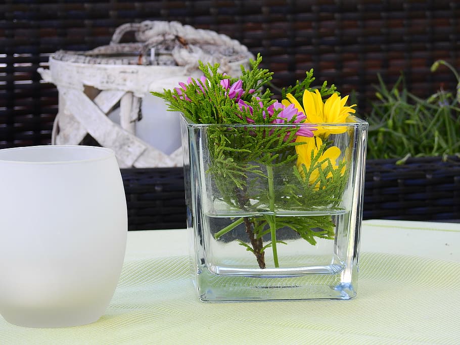 deco, decoration, table decorations, vase, flowers, decorative HD wallpaper