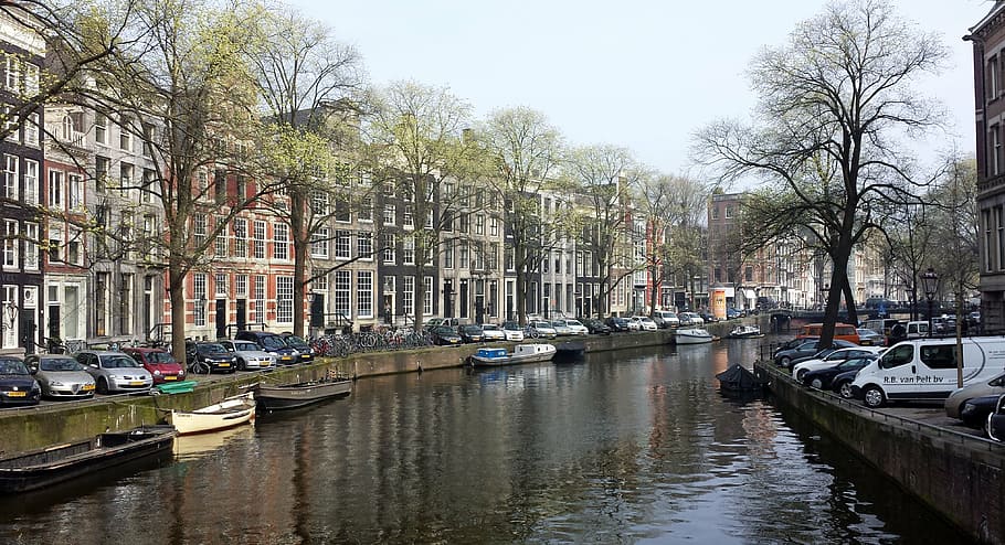 amsterdam, canal, netherlands, mode of transportation, water HD wallpaper