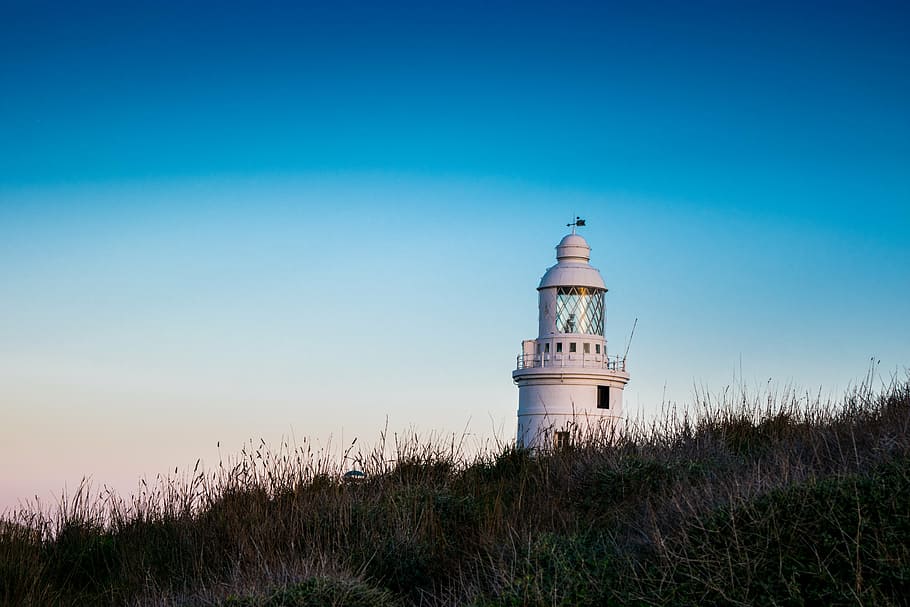 lighthouse, sea, costa, sky, port, gibraltar, blue, holiday HD wallpaper